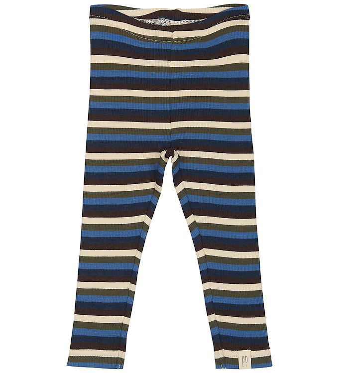 Petit Piao Leggings - Rib - Modal - True Navy/Multi Stripe