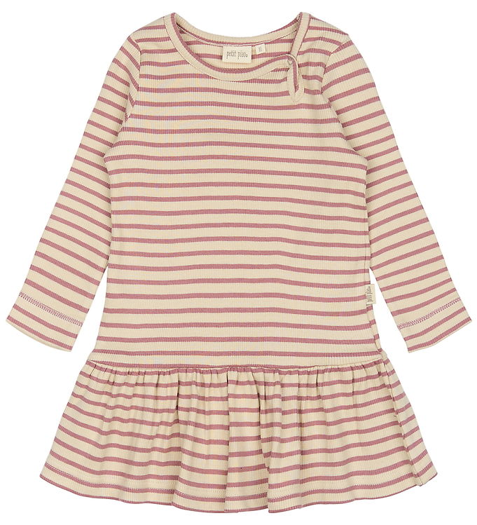 Petit Piao Kjole - Rib - Modal - Nostalgic Rose/Off White