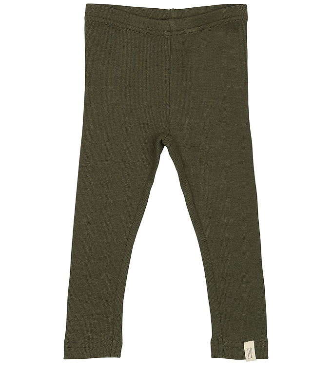 Petit Piao Leggings - Rib - Modal - Green Leaf