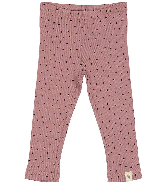 Petit Piao Leggings - Rib - Modal - Nostalgic Rose/Coffee Bean
