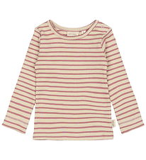 Petit Piao Bluse - Rib - Modal - Nostalgic Rose/Off White Petit Piao Bluse - Rib - Modal - Nostalgic Rose/Off White