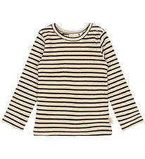 Petit Piao Bluse - Rib - Modal - Coffee Bean/Off White Petit Piao Bluse - Rib - Modal - Coffee Bean/Off White