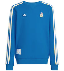 adidas Originals Sweatshirt - Real Madrid - Blue Bird/Hvid adidas Originals Sweatshirt - Real Madrid - Blue Bird/Hvid