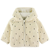 Lil' Atelier Fleecejakke - Loose - NbnNalo - Turtledove/Hearts E Lil' Atelier Fleecejakke - Loose - NbnNalo - Turtledove/Hearts E