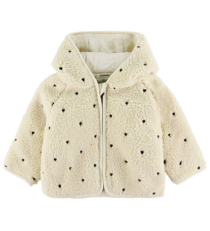Lil' Atelier Fleecejakke - Loose - NbnNalo - Turtledove/Hearts E