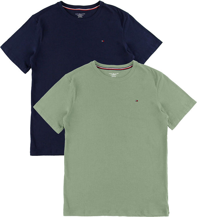 Tommy Hilfiger T-shirt - 2-pak - Utility Sage/Desert Skyblue