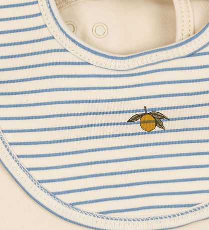 Konges Sløjd Sikle smekke - 2-pack - Kubi/Stripe Blue
