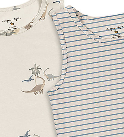 Konges Sløjd Undershirt - 2-Pack - GOTS - Kubi/Stripe Bluie