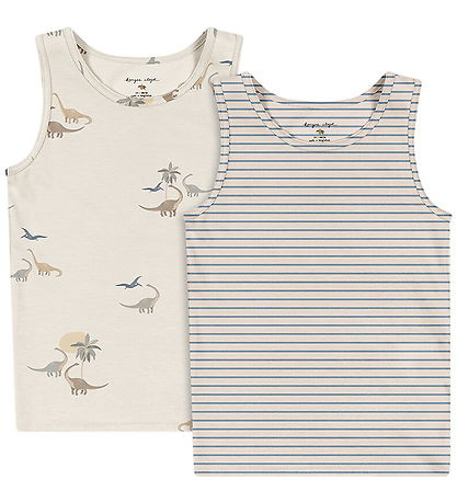 Konges Sløjd Undershirt - 2-Pack - GOTS - Kubi/Stripe Bluie