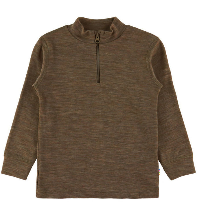 Joha Bluse - Uld/Silke - Brun Meleret