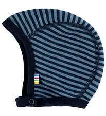 Joha Babyhjelm - Uld - Blå m. Striber Joha Babyhjelm - Uld - Blå m. Striber