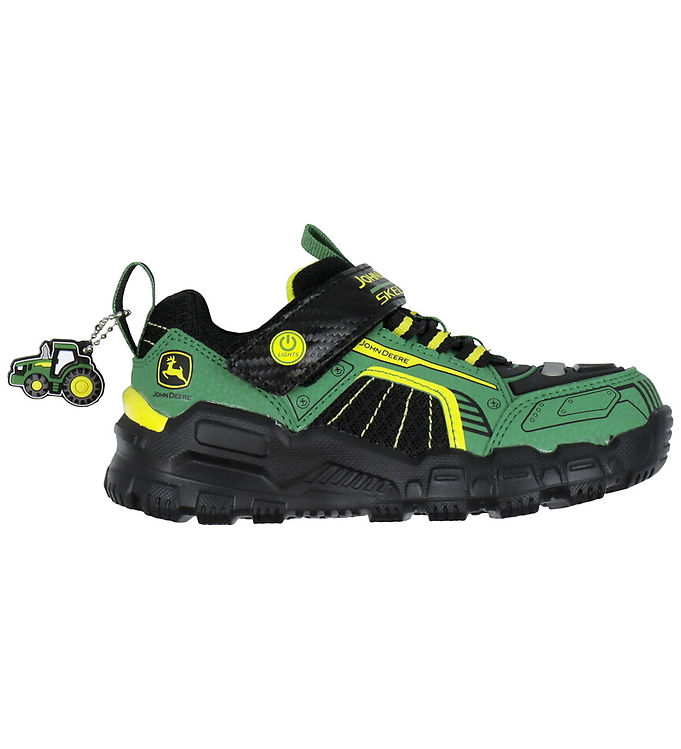 Skechers Sko m. Lys - Rugged Brights - John Deere - Grøn/Sort