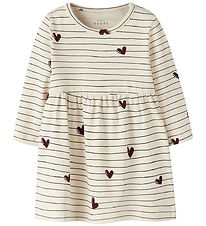 Name It Kjole - NbfVandora - Summer Sand/Stripes And Hearts Name It Kjole - NbfVandora - Summer Sand/Stripes And Hearts