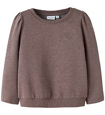 Name It Sweatshirt - NmfVima - Peppercorn/Heart Embroidery Name It Sweatshirt - NmfVima - Peppercorn/Heart Embroidery