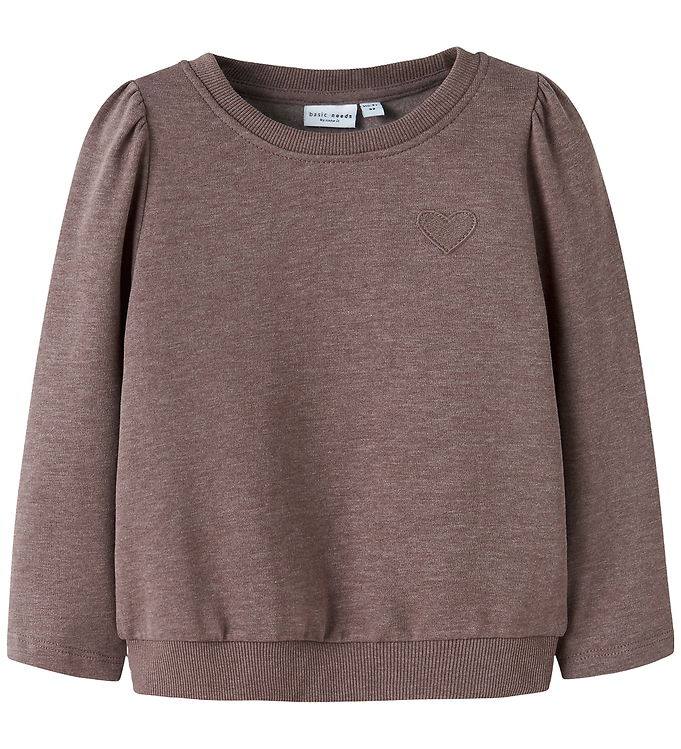 Name It Sweatshirt - NmfVima - Peppercorn/Heart Embroidery