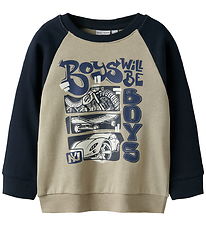 Name It Sweatshirt - NmmVildar - Island Fossil/Boys Name It Sweatshirt - NmmVildar - Island Fossil/Boys