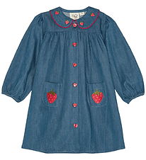 Flöss Kjole - Vilma - Denim - Mid Blue Strawberry Flöss Kjole - Vilma - Denim - Mid Blue Strawberry