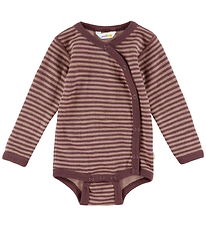 Joha Slå-Om Body l/æ - Uld - Rose m. Striber Joha Slå-Om Body l/æ - Uld - Rose m. Striber