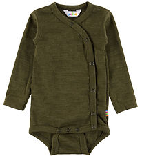 Joha Slå-Om Body l/æ - Uld - Mos Grøn Joha Slå-Om Body l/æ - Uld - Mos Grøn