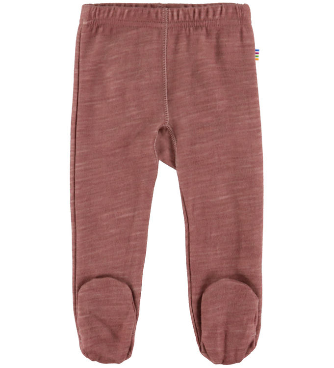 Joha Leggings m. Fødder - Uld/Bambus - Mørk Rose