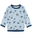 Joha Bluse - Uld/Bambus - Lyseblå m. Print Joha Bluse - Uld/Bambus - Lyseblå m. Print
