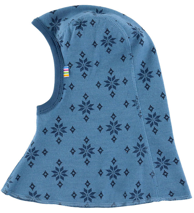 Joha Elefanthue - 2-lags - Uld/Bomuld - Blå m. Snefnug