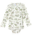 Joha Slå-Om Body l/æ - Uld/Silke - Off White m. Træer Joha Slå-Om Body l/æ - Uld/Silke - Off White m. Træer