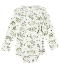 Joha Slå-Om Body l/æ - Uld/Silke - Off White m. Træer Joha Slå-Om Body l/æ - Uld/Silke - Off White m. Træer