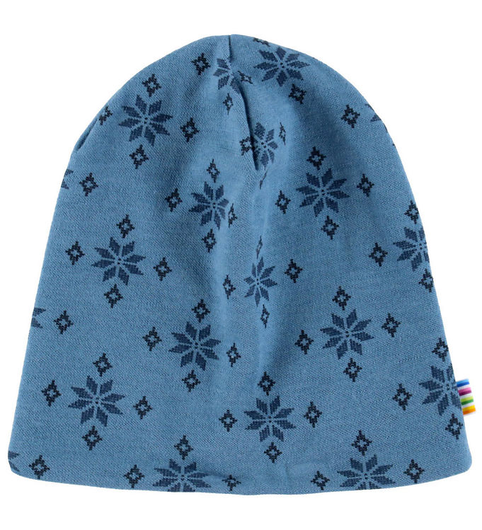 Joha Hue - 2-lags - Uld/Bomuld - Blå m. Snefnug