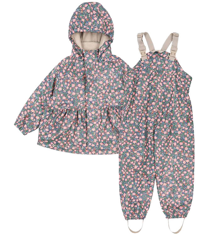 Konges Sløjd Regntøj m. Seler/Fleece - PU - Palme - Kyoto