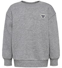 Hummel Sweatshirt - HmlMini Bee - Gråmeleret Hummel Sweatshirt - HmlMini Bee - Gråmeleret