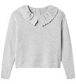 MarMar Bluse - Strik - Toro - Aluminium m. Hulmønster MarMar Bluse - Strik - Toro - Aluminium m. Hulmønster