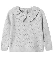 MarMar Bluse - Strik - Toro - Aluminium m. Hulmønster MarMar Bluse - Strik - Toro - Aluminium m. Hulmønster