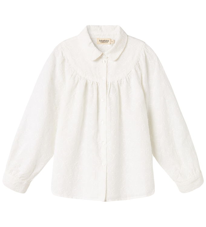 MarMar Skjorte - Trissa - Hvid m. Sløjfer
