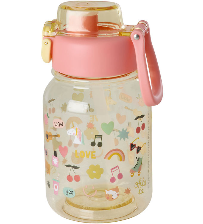 Rice Drikkedunk - 700 ml - Unicorn Love - Pink/Gul