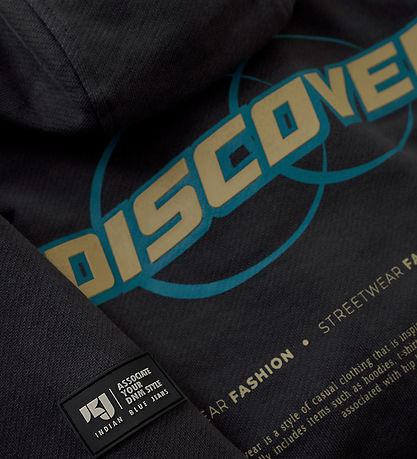 Indian Blue Jeans Hættetrøje - Phantom m. Print