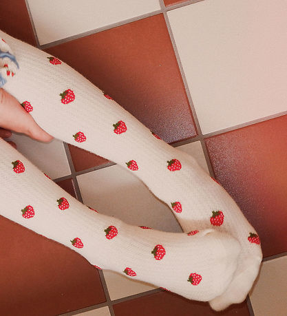 Flöss Strømpebukser - Vera - Pointelle Berry