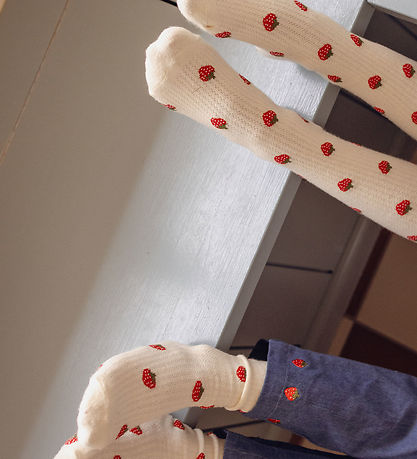 Flöss Strømpebukser - Vera - Pointelle Berry