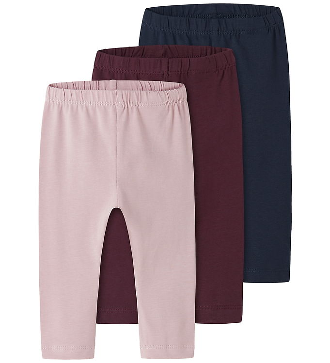 Name It Leggings - 3-pak - NbfVuvivian - Burnished Lilac/Fig/Nav