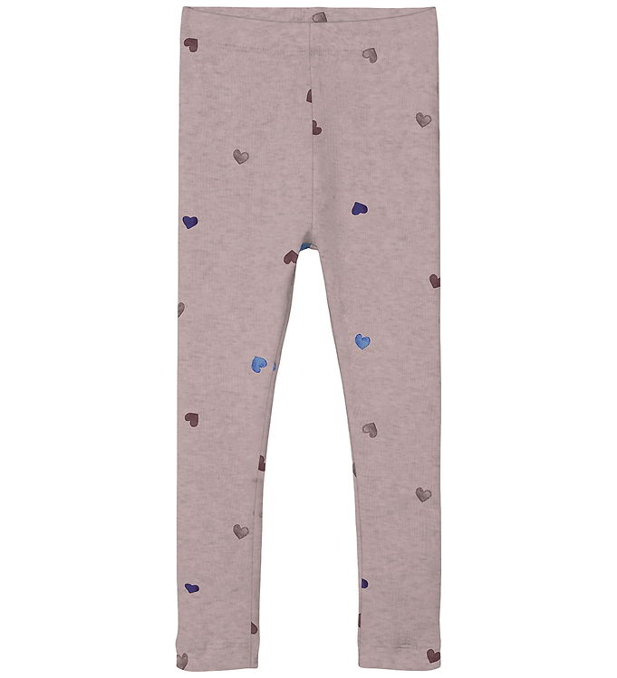 Name It Leggings - Noos - NmfNutti - Burnished Lilac/Hearts billede