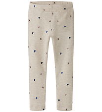 Name It Leggings - Noos - NmfNutti - Peyote Melange/Hearts Name It Leggings - Noos - NmfNutti - Peyote Melange/Hearts