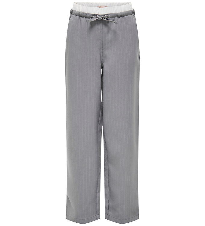 Kids Only Bukser - KogMiley - Medium Grey Melange/Boxer White