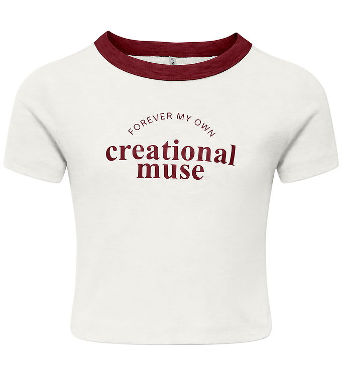 Kids Only T-shirt - Rib - KogVasity - Cloud Dancer/Muse/Cabernet