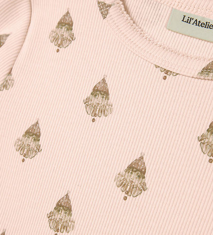 Lil' Atelier Bluse - Rib - NmfLavo - Pastel Parchment m. Klovne
