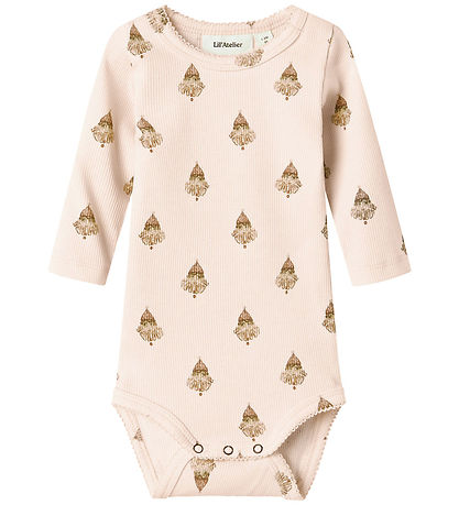 Lil' Atelier Body l/æ - Rib - NbfLavo - Pastel Parchment m. Klov