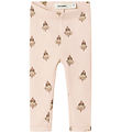 Lil' Atelier Leggings - Rib - NbfLavo - Pastel Parchment m. Klov Lil' Atelier Leggings - Rib - NbfLavo - Pastel Parchment m. Klov