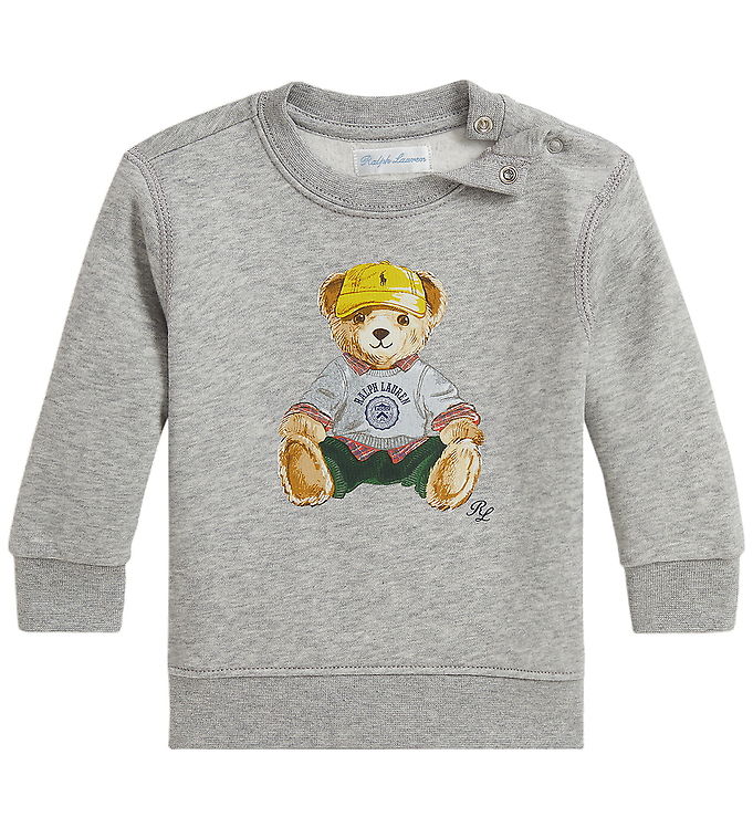 Polo Ralph Lauren Sweatshirt - Madison - Gråmeleret m. Bamse