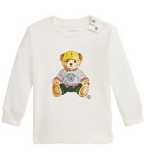 Polo Ralph Lauren Bluse - Madison - Hvid m. Bamse Polo Ralph Lauren Bluse - Madison - Hvid m. Bamse