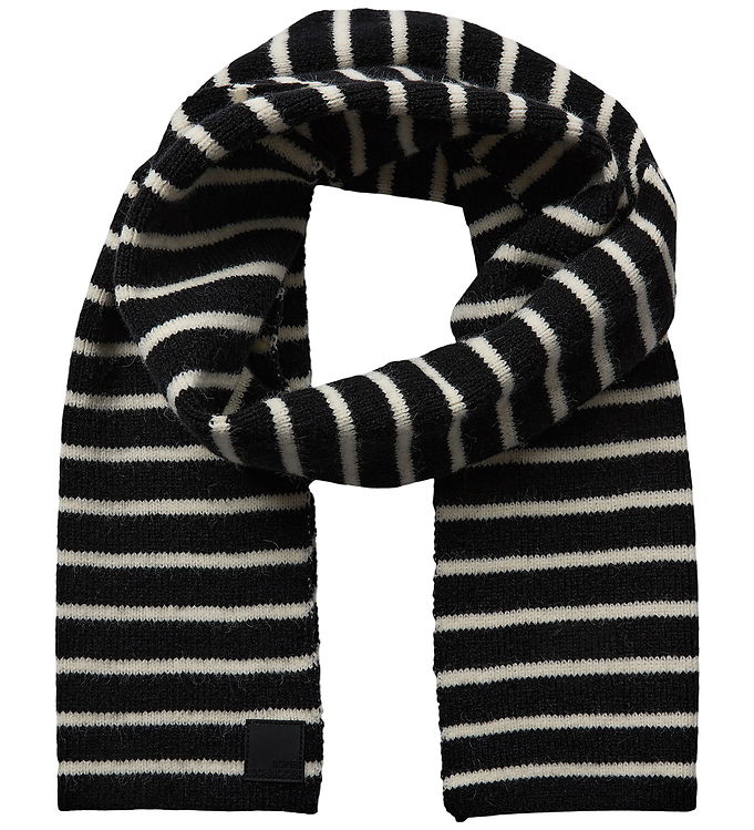 Sofie Schnoor Tørklæde - Strik - Lailasy - Sort m. Striber