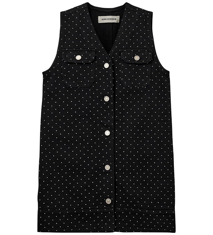 Sofie Schnoor Kjole - Denim - Bille - Sort m. Prikker